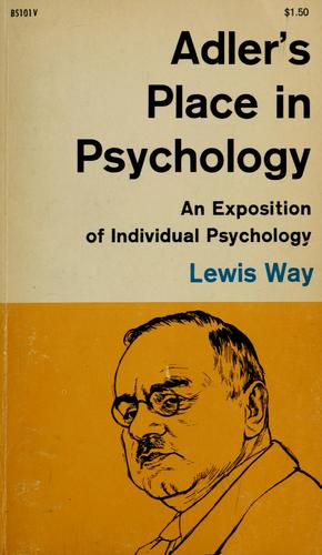 Cover for Adler's place in psychology.