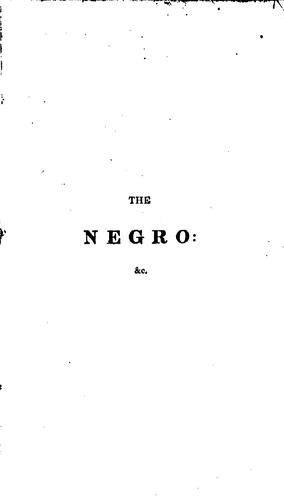 Cover for The Negro: An Historical Poem, in the Shape of a Dialogue, Describing the ...