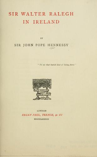 Cover for Sir Walter Raleigh in Ireland.