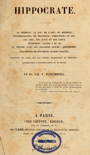 Cover for Hippocrate