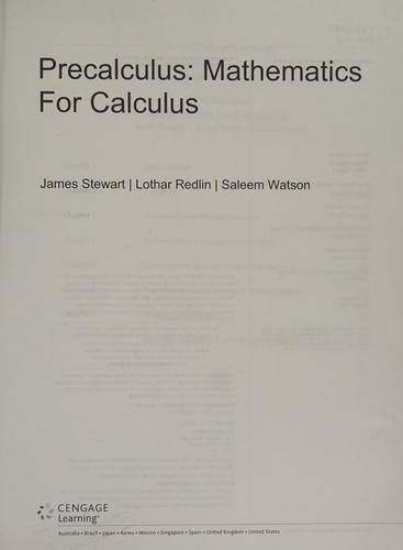 Cover for Custom Precalculus : Mathematics for Calculus