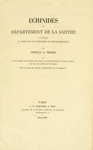 Cover for ©chinides du d©partement de la Sarthe.