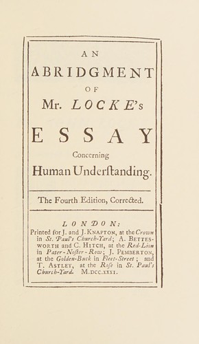 Cover for An Abridgement of Mr. Locke's Essay Concerning Human Understanding