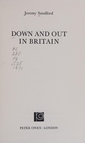 Cover for Down and out in Britain.
