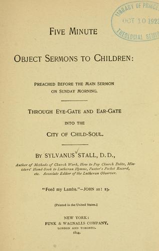 Cover for Five minute object sermons to children