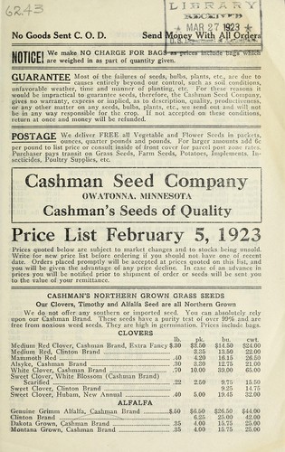 Cover for Price list
