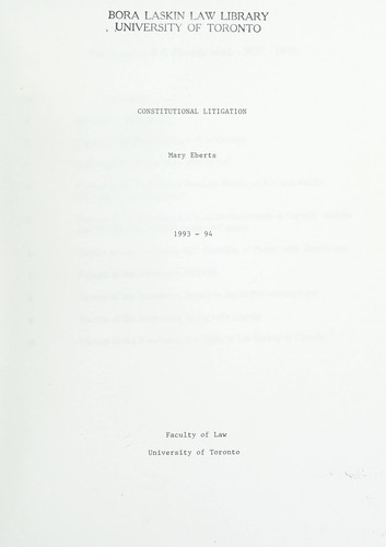 Cover for Constitutional litigation