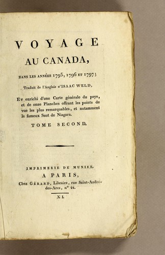Cover for Voyage au Canada