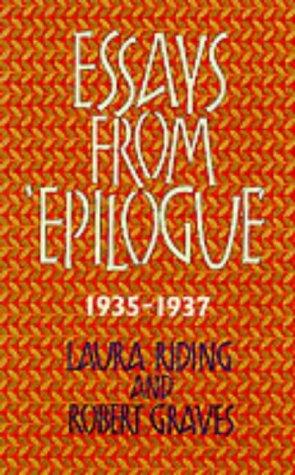 Cover for Essays from Epilogue 1935-1937 (Lives & Letters: the Millennium Graves)