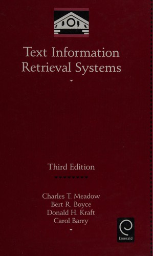 Cover for Text information retrieval systems.
