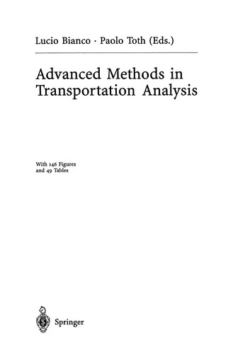 Cover for Advanced Methods in Transportation Analysis