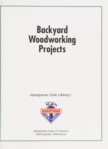 Cover for Backyard Woodworking Projects