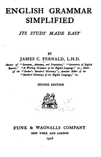Cover for English Grammar Simplified: Its Study Made Easy