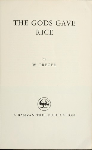 Cover for The Gods gave rice