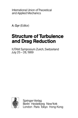 Cover for Structure of Turbulence and Drag Reduction