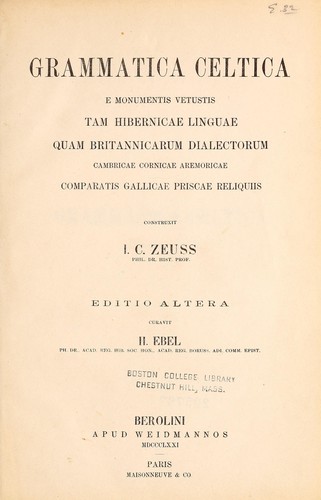 Cover for Grammatica Celtica