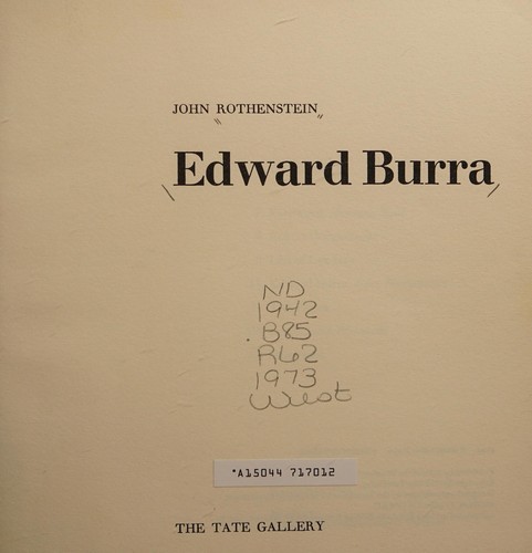 Cover for Edward Burra