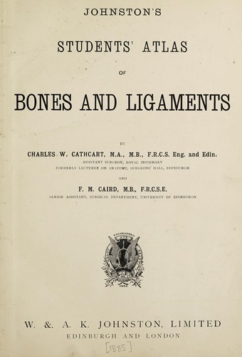 Cover for Johnston's students' atlas of bones and ligaments