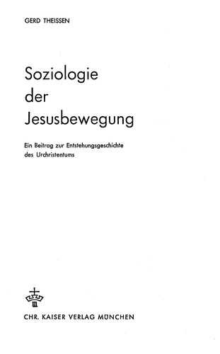 Cover for Soziologie der Jesusbewegung