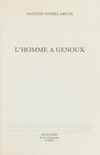 Cover for L'homme à genoux