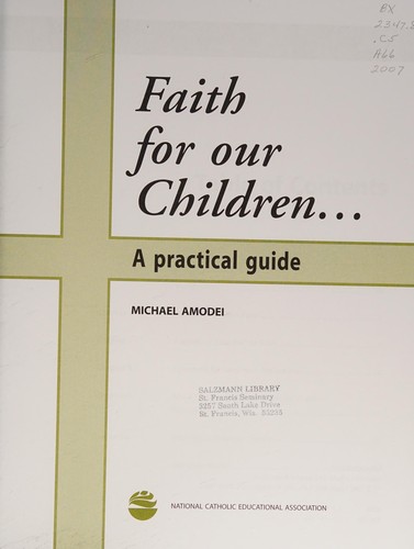 Cover for Faith for our children --