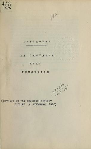 Cover for La campagne avec Thucydide