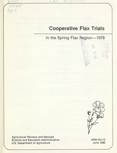 Cover for Cooperative flax trials in the spring flax region-1979