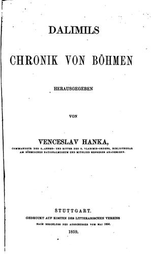 Cover for Dalimils Chronik von Böhmen