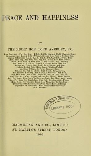 Cover for Peace and happiness