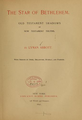 Cover for The star of Bethlehem Old Testament shadows of New Testament truths