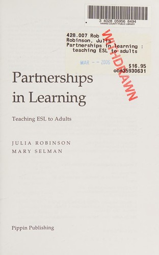 Cover for Partnerships in learning