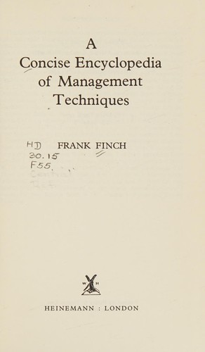 Cover for A concise encyclopedia of management techniques