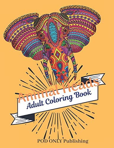 Cover for Animal Heads Adult Coloring Book