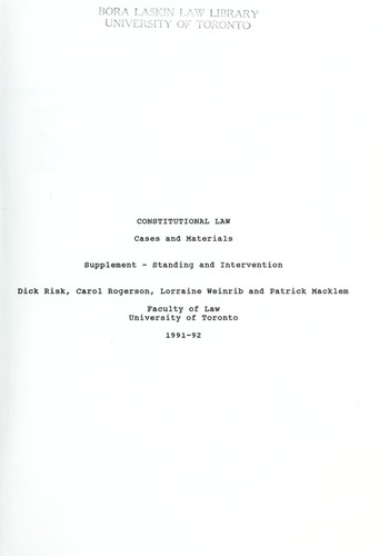 Cover for Constitutional law