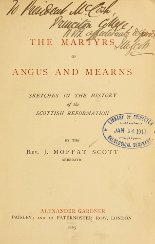 Cover for Martyrs of Angus and Mearns