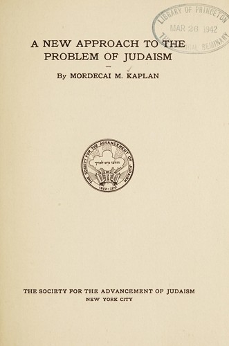 Cover for A new approach to the problem of Judaism