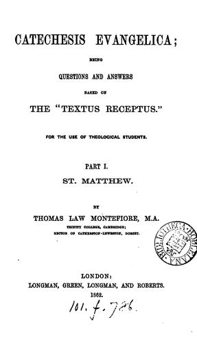 Cover for Catechesis evangelica: questions and answers based on the 'textus receptus'.