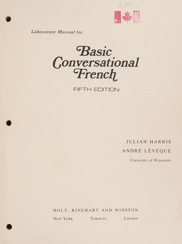 Cover for Laboratory manual for Basic conversational French, 5th ed