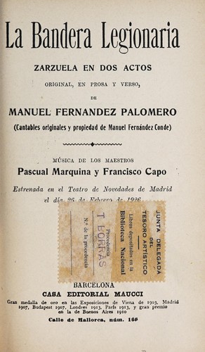 Cover for La bandera legionaria