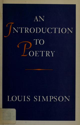 Cover for An introduction to poetry