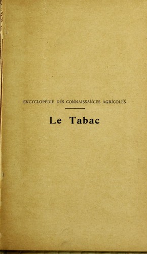 Cover for Le tabac