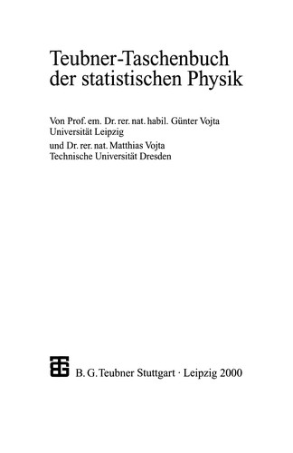 Cover for Teubner-Taschenbuch der statistischen Physik