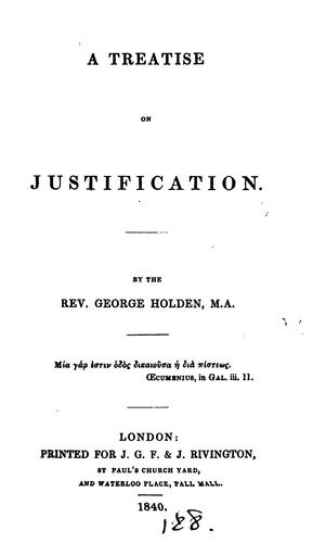 Cover for A treatise on justification