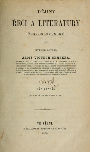 Cover for Dějiny řeči a literatury československé