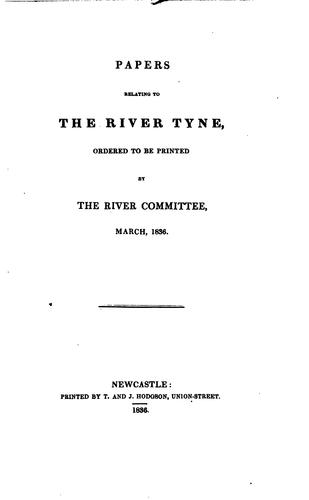 Cover for Papers relating to the river Tyne