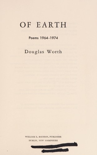 Cover for Of earth