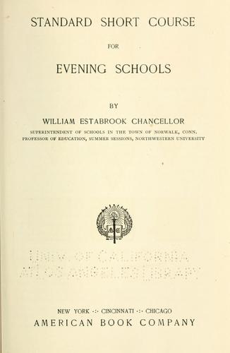 Cover for Standard short course for evening schools