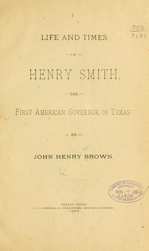 Cover for Life and times of Henry Smith