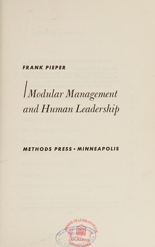 Cover for Modular management and human leadership