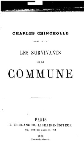 Cover for Les survivants de la commune.